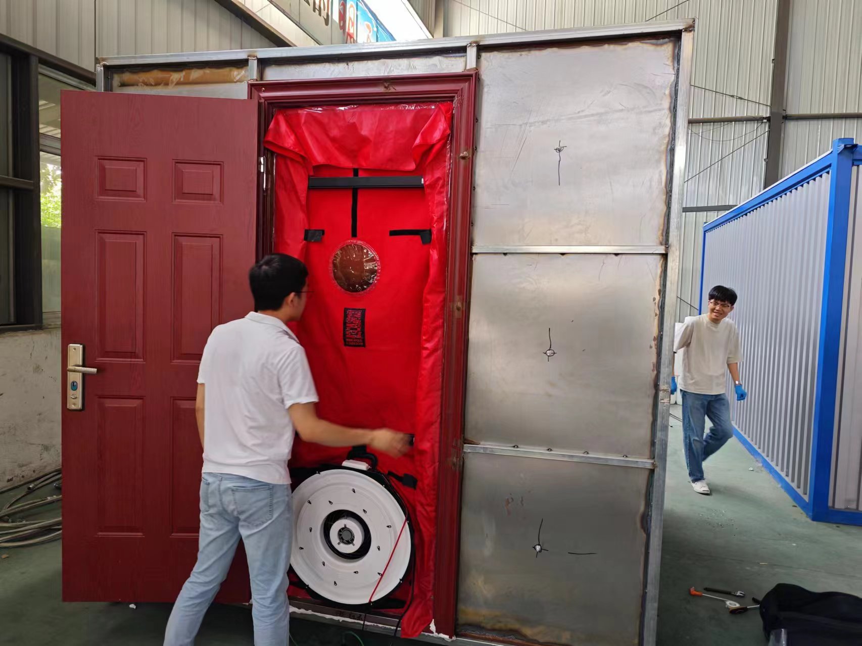 防护区实验模型气密性测试
